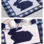 Gingham Bunny Placemat Free Crochet Pattern