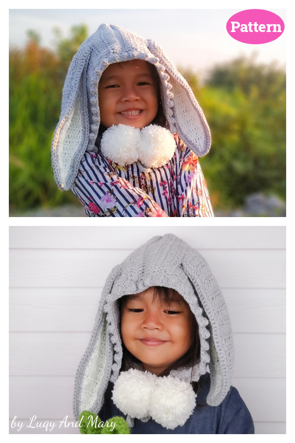 Bunny Hooded Baby Hat Crochet Pattern