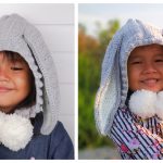 Bunny Hooded Hat Free Crochet Pattern and Video Tutorial