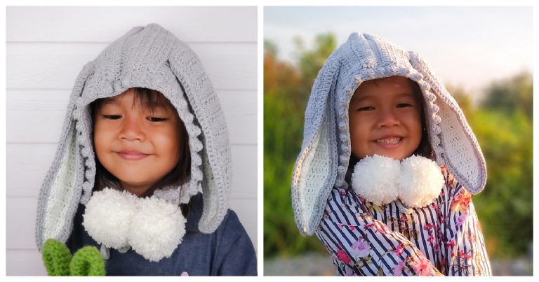 Bunny Hooded Baby Hat Free Crochet Pattern and Video Tutorial