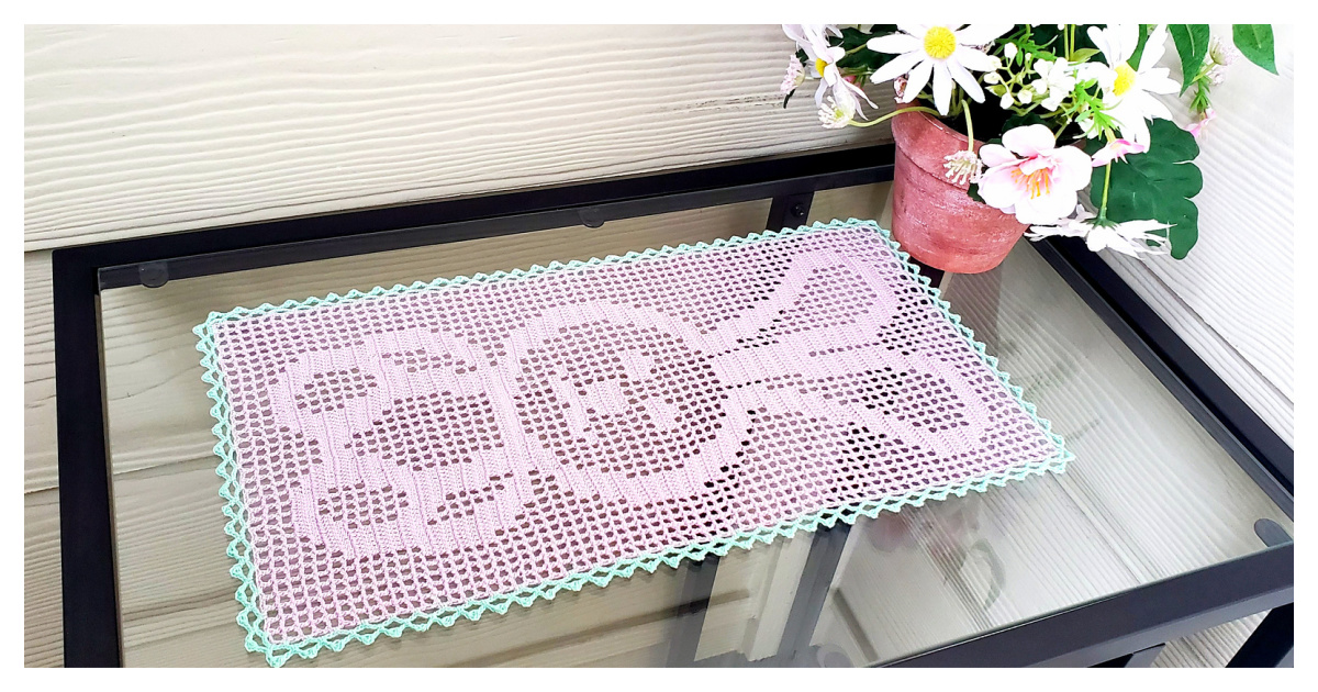 Bunny Table Runner Free Crochet Pattern and Video Tutorial