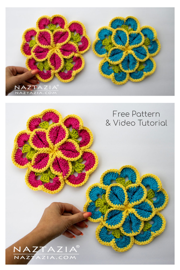 Flower Kitchen Pad Free Crochet Pattern