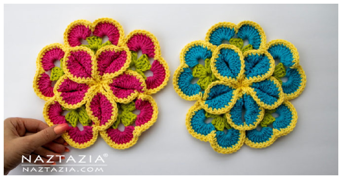 Flower Kitchen Pad Free Crochet Pattern