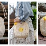 Smiley Granny Square Bag Free Crochet Pattern