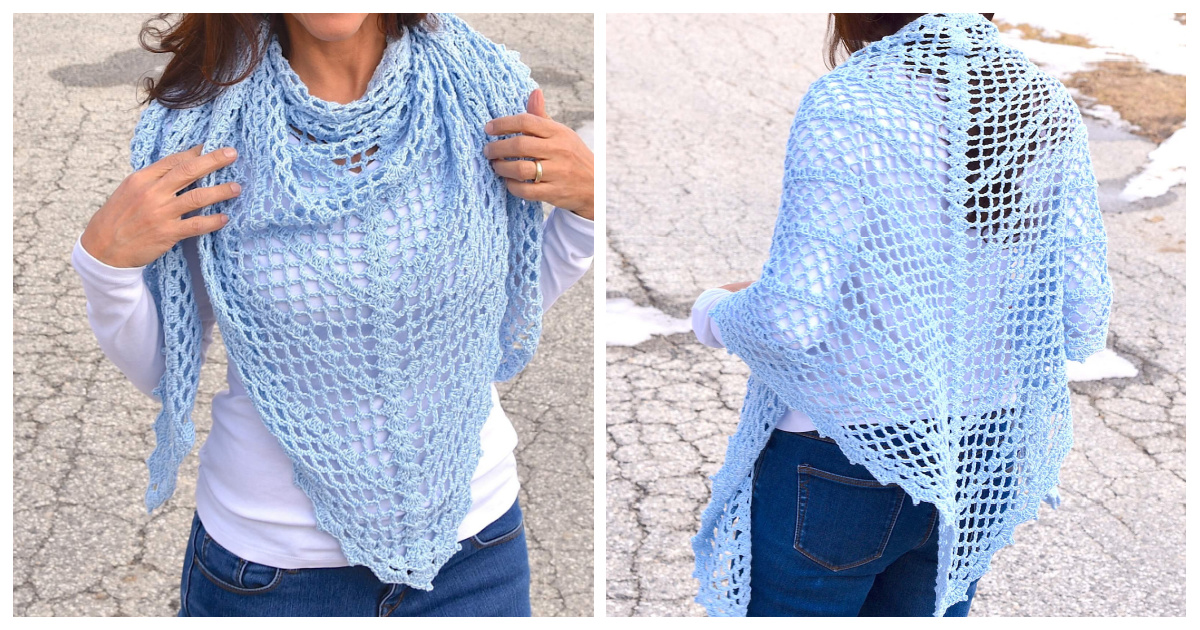 Spring Triangle Shawl Free Crochet Pattern