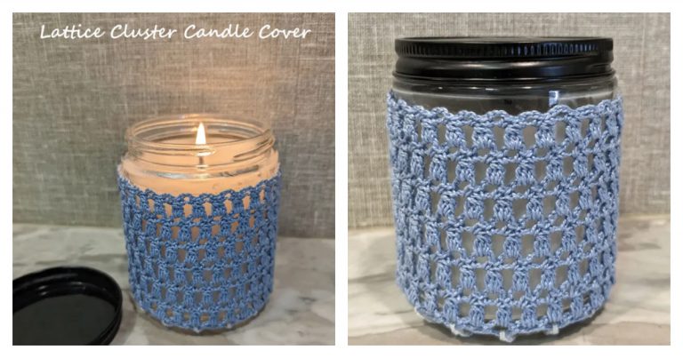 Lattice Cluster Candle Cover Free Crochet Pattern