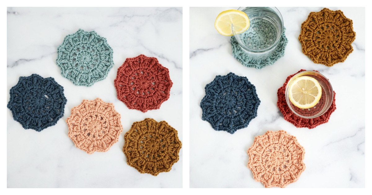 Sunburst Coasters Free Crochet Pattern