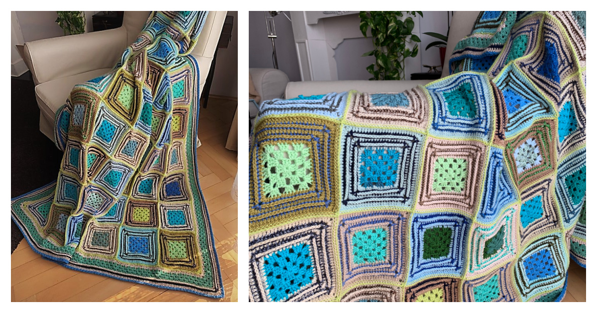 Window to the Mountains Blanket Free Crochet Pattern