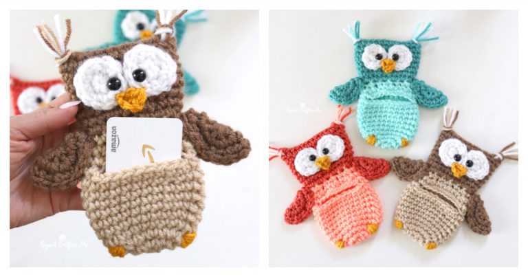 Owl Pockets Gift Card Holder Free Crochet Pattern