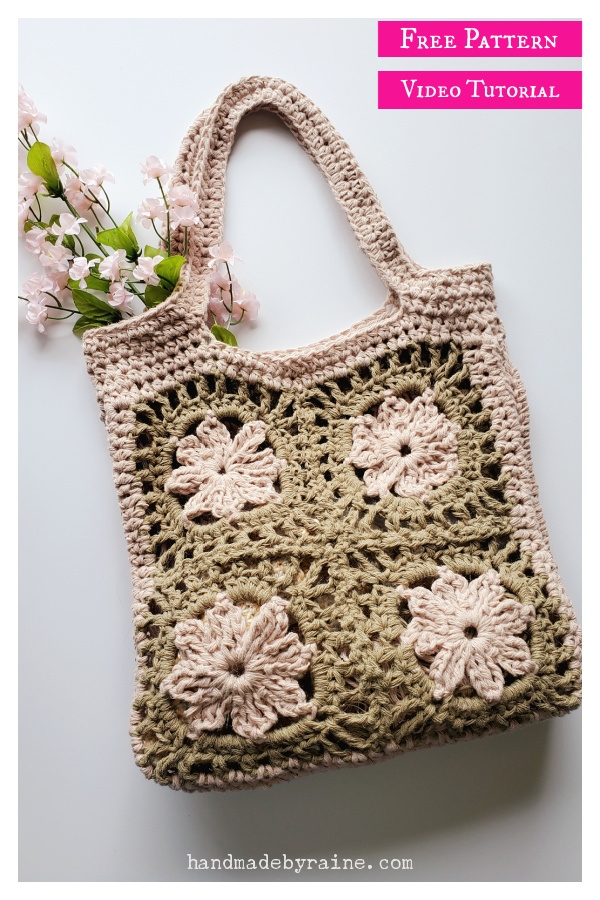 Flower Squares Primrose Bag Free Crochet Pattern and Video Tutorial