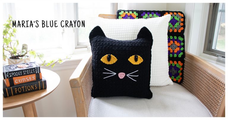 Black Cat Pillow Free Crochet Pattern