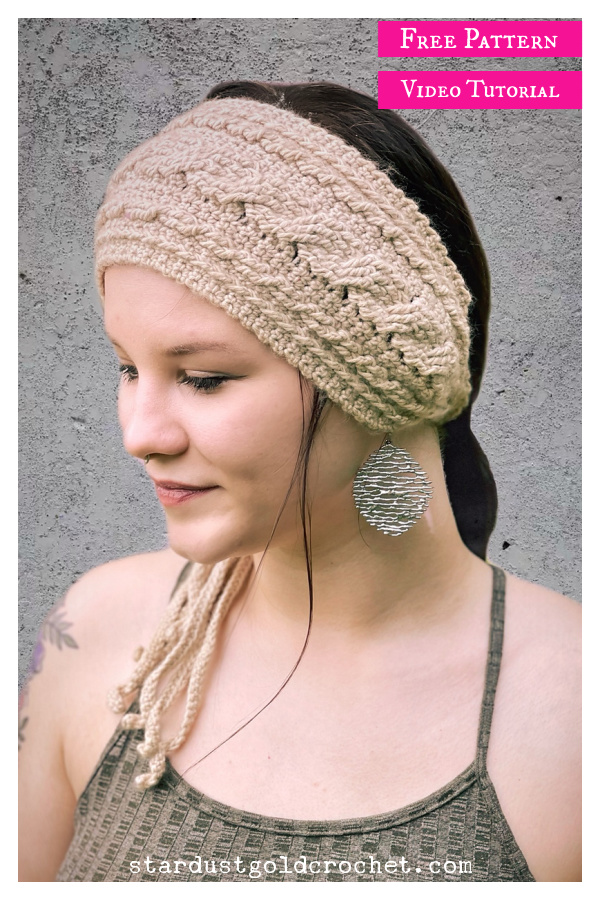 Estrella Celtic Headband Free Crochet Pattern and Video Tutorial 