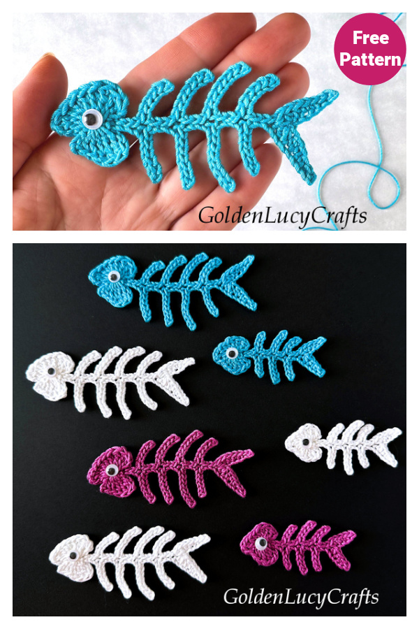 Fishbone Applique Free Crochet Pattern