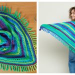 Fringe Triangle Shawl Free Crochet Pattern