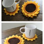 Sunflower Cup Coasters Free Crochet Pattern