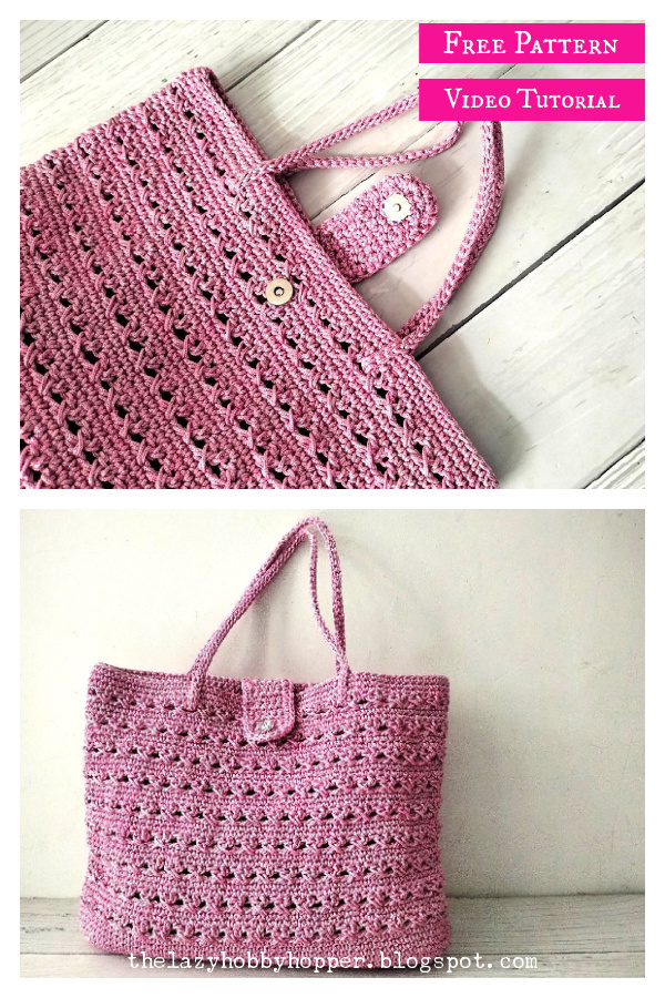 Bag with Crossed Stitch Free Crochet Pattern and Video Tutorial