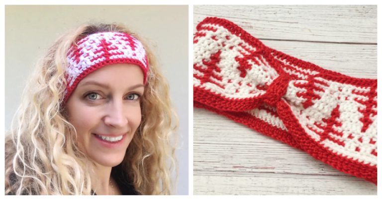 Mosaic Winter Wonderland Headband Free Crochet Pattern