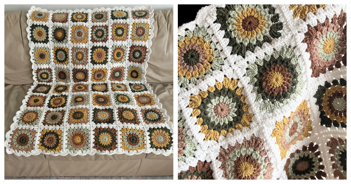 Penelope Granny Square Blanket Free Crochet Pattern and Video Tutorial