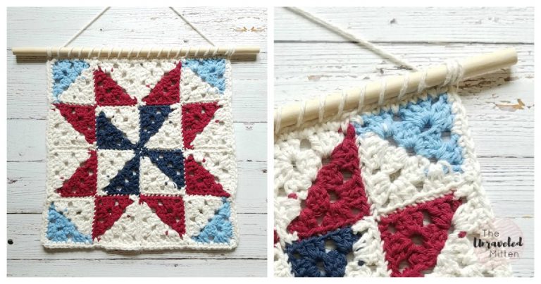 Quilt Square Wall Hanging Free Crochet Pattern