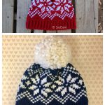 Snowflake Knit Look Hat Free Crochet Pattern