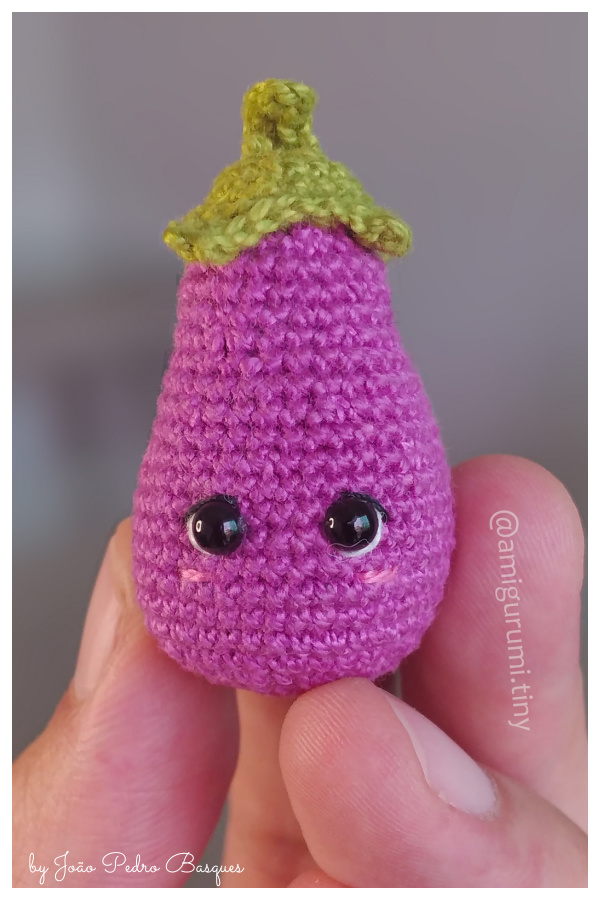 Tiny Eggplant Amigurumi Free Crochet Pattern