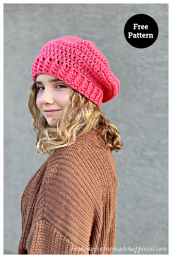Beret Style Beanie Hat Free Crochet Pattern
