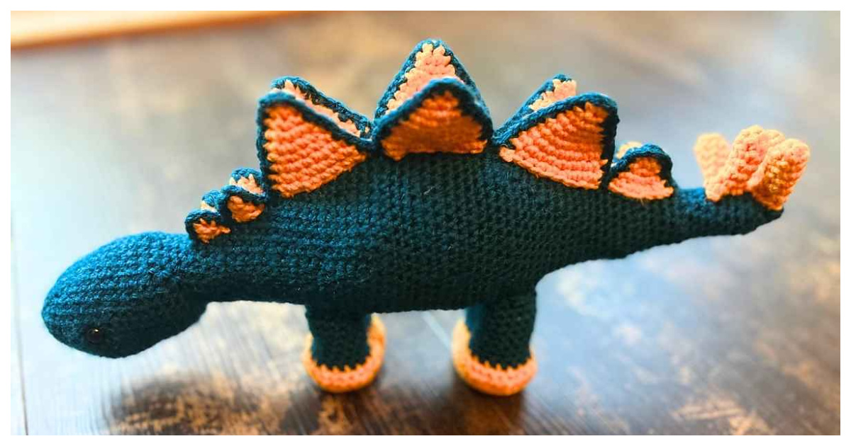 Colorful Stegosaurus Amigurumi Free Crochet Pattern