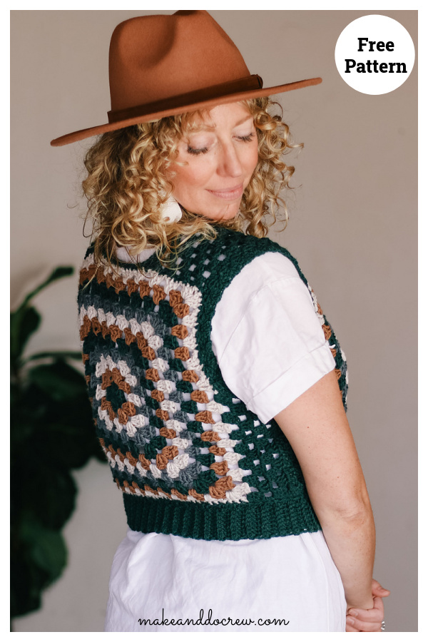 Renewal Granny Square Vest Free Crochet Pattern