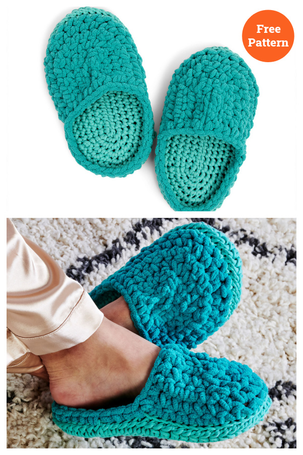 Chunky Slippers Free Crochet Pattern