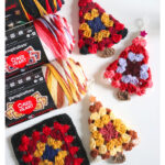 Granny Square Tree Ornaments Free Crochet Pattern and Video Tutorial