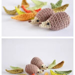 Baby Hedgehog and Leaves Free Crochet Pattern