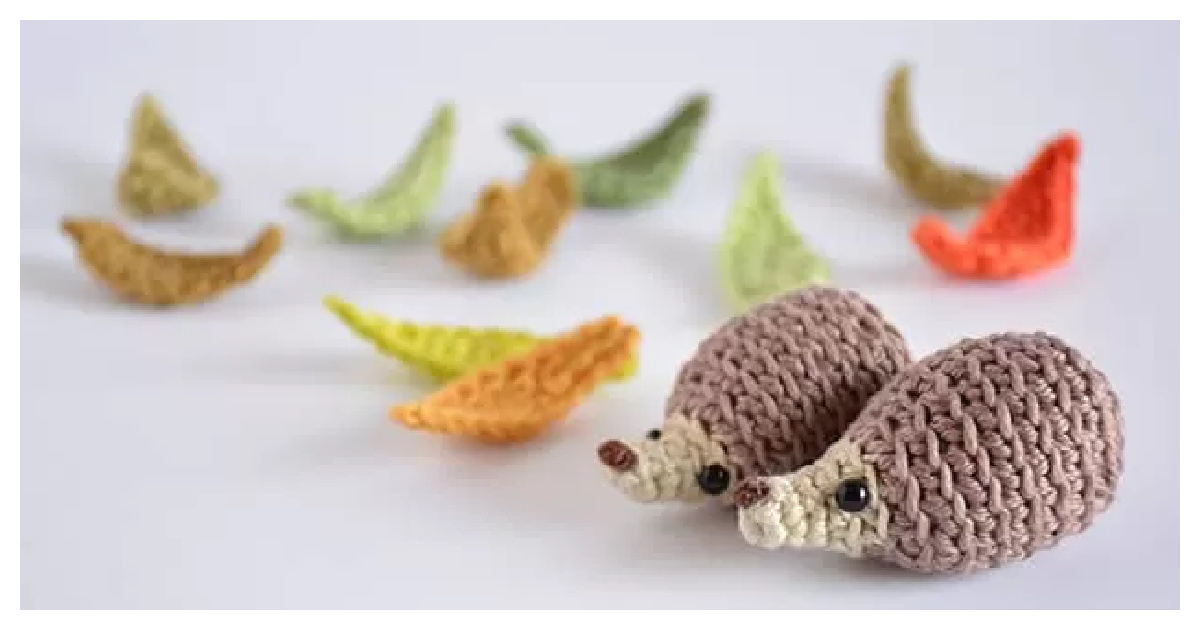 Baby Hedgehog and Leaves Free Crochet Pattern