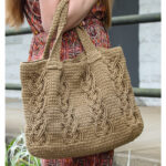 Cabled Tote Bag Free Crochet Pattern and Video Tutorial
