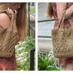 Cabled Tote Bag Free Crochet Pattern and Video Tutorial
