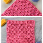 Basketweave Washcloth Free Crochet Pattern
