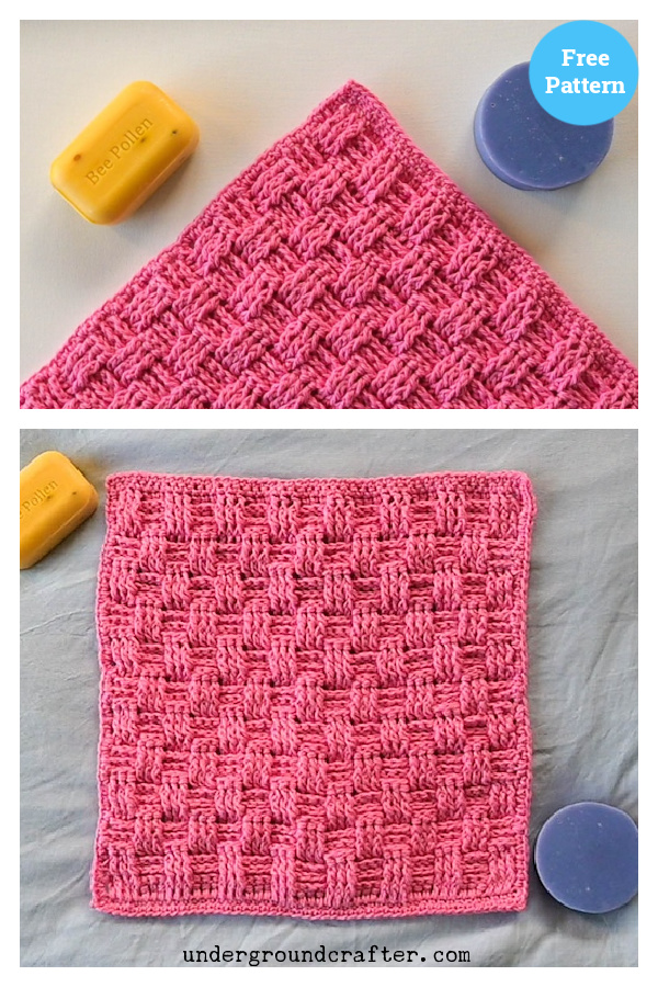 Basketweave Washcloth Free Crochet Pattern 