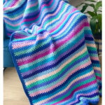 Half Granny Stripe Blanket Free Crochet Pattern and Video Tutorial