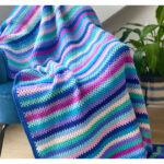 Half Granny Stripe Blanket Free Crochet Pattern and Video Tutorial