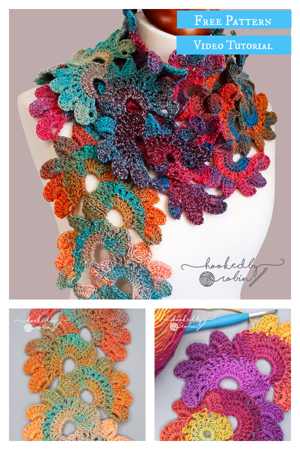 Fan Lace Scarf Free Crochet Pattern and Video Tutorial 