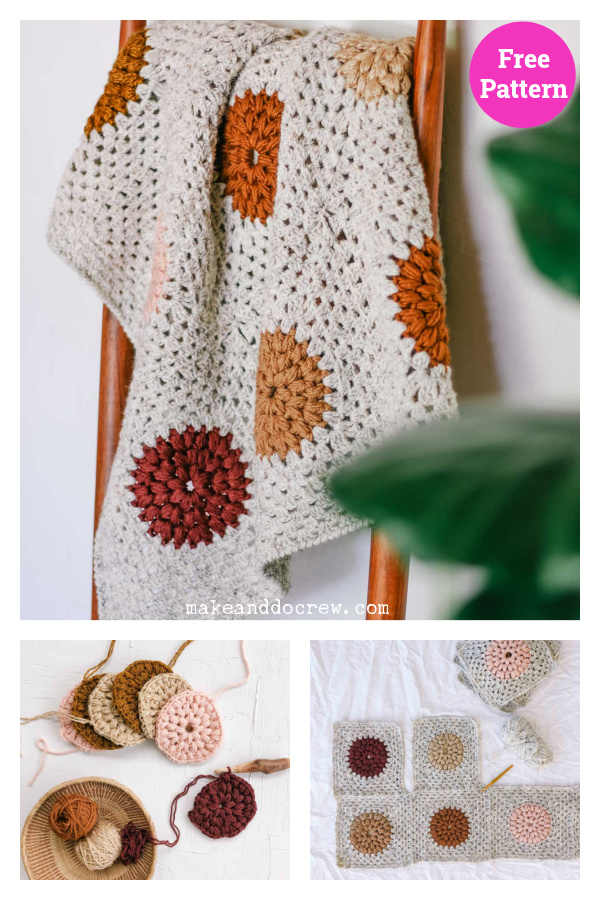 Dahlia Scrapgan Blanket Free Crochet Pattern