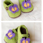 Butterfly Garden Baby Booties Free Crochet Pattern