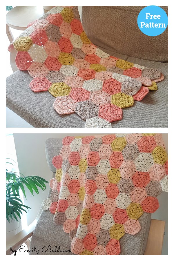 Hexi Blanket Free Crochet Pattern