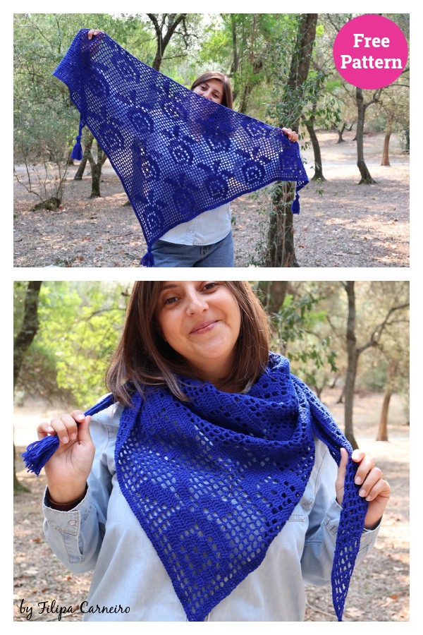 Rosas Shawl Free Crochet Pattern