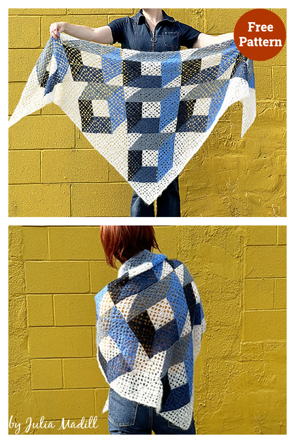 Shadowboxer Shawl Free Crochet Pattern