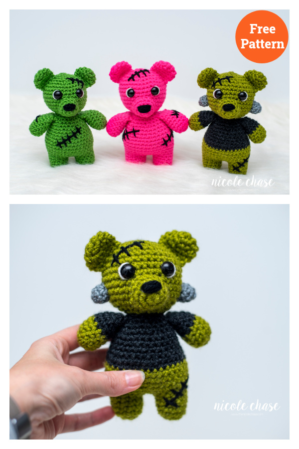 Zombie Bear Amigurumi Free Crochet Pattern