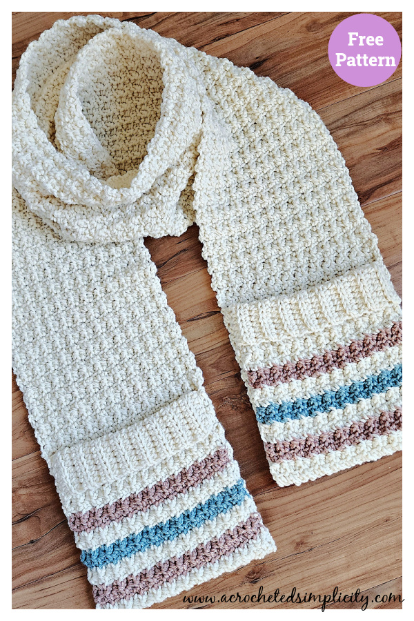 Easy Pocket Scarf Free Crochet Pattern