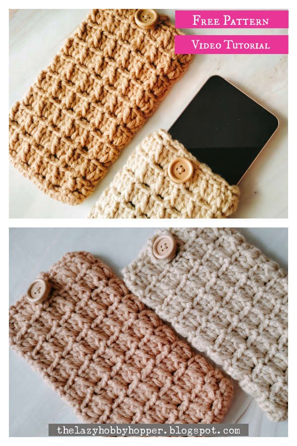 Mobile Phone Pouch Free Crochet Pattern and Video Tutorial