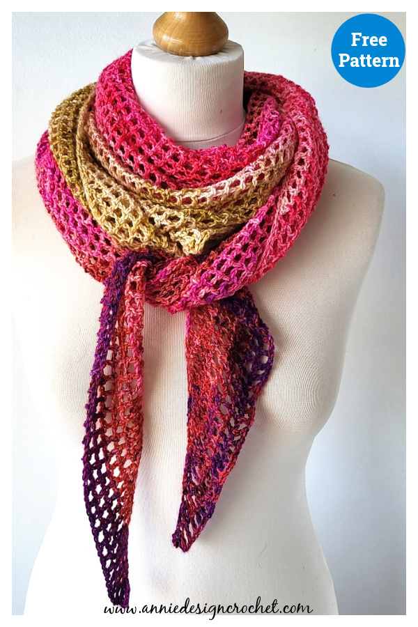 Riffle Mini Neck Scarf Free Crochet Pattern