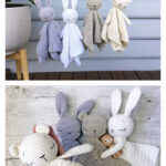 Sleepy Baby Bear and Bunny Lovey Blanket Free Crochet Pattern