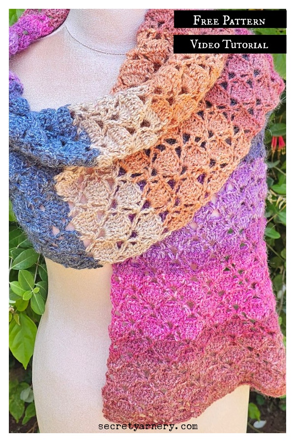 Diamond Cupcake Scarf Free Crochet Pattern and Video Tutorial 